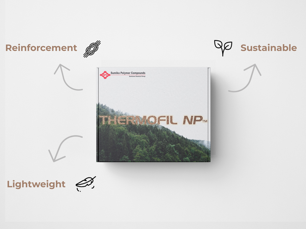 Sustainable solutions
THERMOFIL NP, Natural wood fibre reinforced polypropylene
Reinforcement/ Sustainable/Lightweight